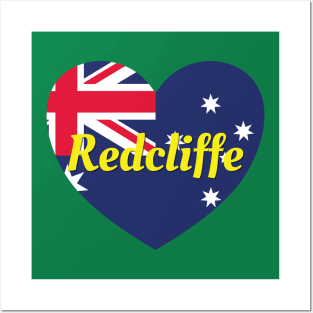 Redcliffe QLD Australia Australian Flag Heart Posters and Art